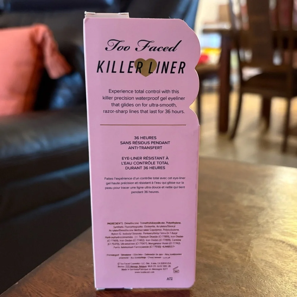 💎 Too Faced Killer Liner Waterproof Gel Eyeliner Killer Cashmere Full-Size NIB